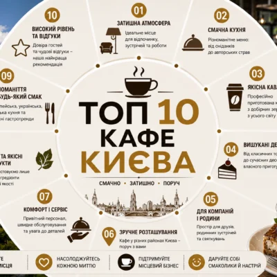 ТОП 10 кафе Києва: рейтинг, відгуки та як обрати